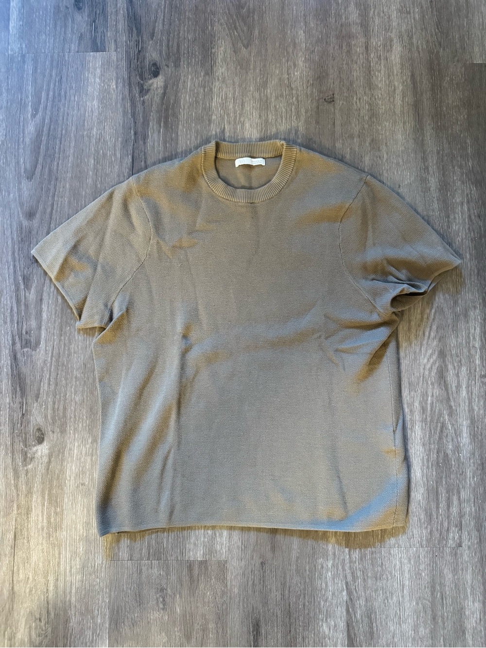 Zara Men's Short Sleeve Crew Neck Shirt - Brown